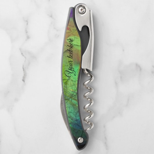 Anstrichter Nebel - Feueropal Abstrakt Kellnermesser (Rückseite)