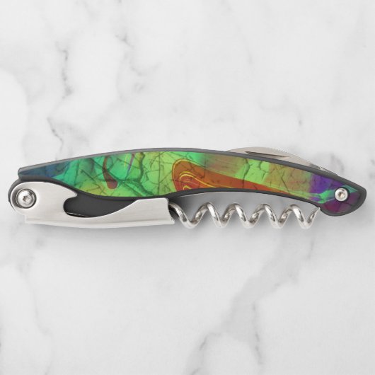 Anstrichter Nebel - Feueropal Abstrakt Kellnermesser (Vorderseite)