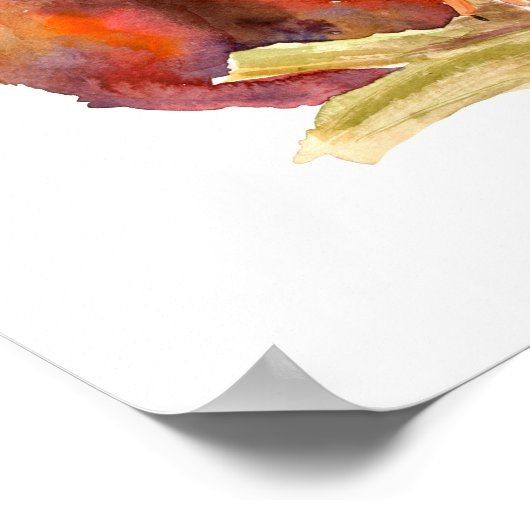 Anstrichtes Alarmmelhörnchen auf einem Zweig rusti Poster (Ecke)