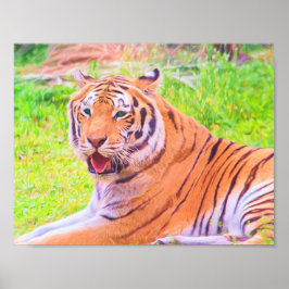 Anstrichtes Digital Siberian Tiger Poster