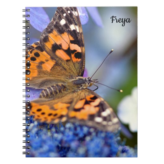 Anstrichtes Lady Butterfly Spiral Notebook Notizblock (Vorderseite)