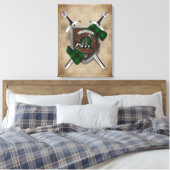 Anstruther Clan Abzeichen Crossed Schwerter Canvas Leinwanddruck (Insitu (Schlafzimmer))