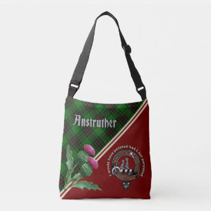 Anstruther Clan Abzeichen & Tartan Crossbody Bag Tragetaschen Mit Langen Trägern