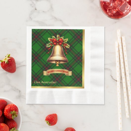Anstruther Personalisiert Tartan Christmas Serviette (Beispiel)