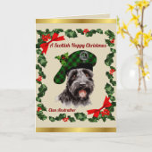 Anstruther Scottie Dog Personalisiert Xmas Karte (Gelbe Blume)