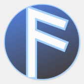 Ansuz Aesir Rune Runder Aufkleber (Vorderseite)