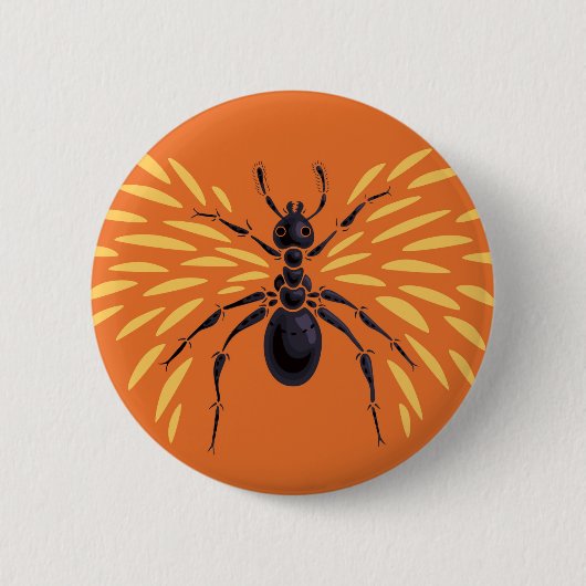 Ant Art Insect Lover Fiery Orange Entomology Button (Vorderseite)