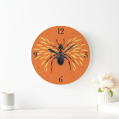 Ant Art Insect Lover Fiery Orange Entomology Große Wanduhr (Zuhause)