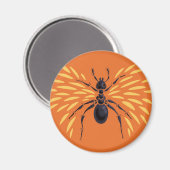 Ant Art Insect Lover Fiery Orange Entomology Magnet (Vorderseite/Rückseite)