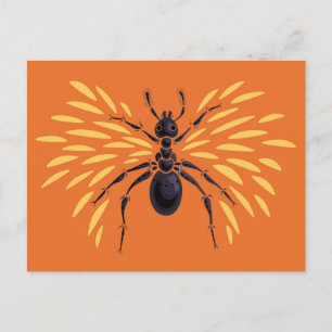 Ant Art Insect Lover Fiery Orange Entomology Postkarte