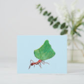Ant Carry a Big Leaf Postkarte (Stehend Vorderseite)