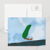 Ant Carry a Leaf Postkarte (Vorne/Hinten)