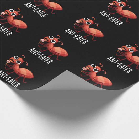Ant-Eater Funny Ant Pun Dark BG Geschenkpapier (Ecke)