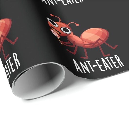 Ant-Eater Funny Ant Pun Dark BG Geschenkpapier (Rolleneckpunkt)