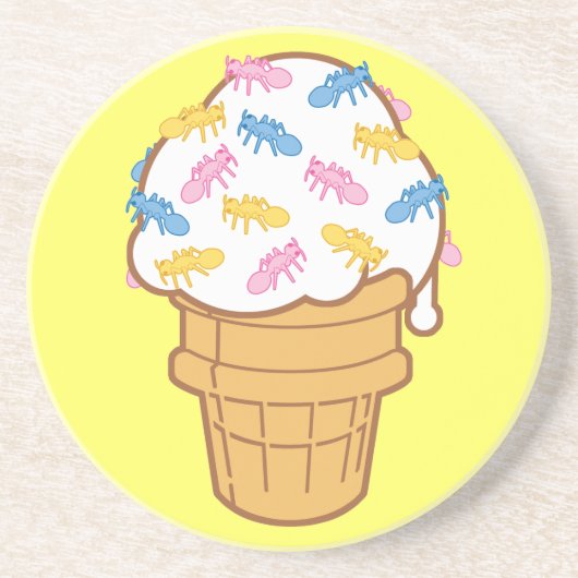 Ant Ice Cream Sandstein Untersetzer (Vorne)