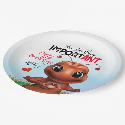 Ant Inspirational Sign Geburtstag Pappteller (Schrägansicht)