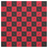 Ant-Kontrollerboard, rote und schwarze Quadrate Stoff (Muster)