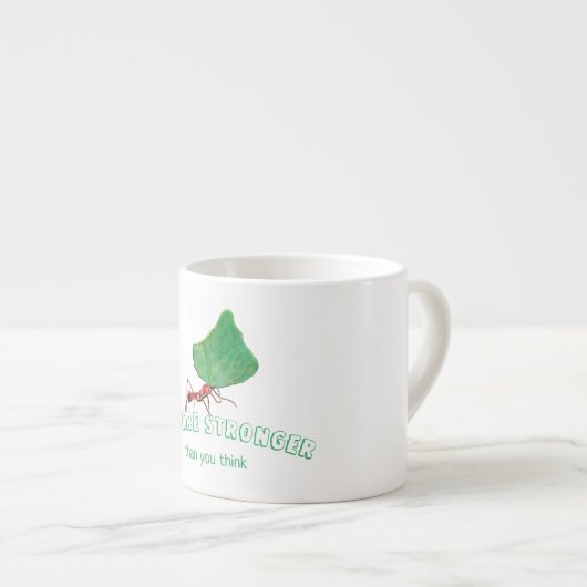 Ant mit einem großen Blatt Espressotasse (Vorderseite Rechts)