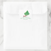 Ant mit einem großen Blatt Quadratischer Aufkleber (Tasche)