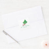 Ant mit einem großen Blatt Quadratischer Aufkleber (Umschlag)