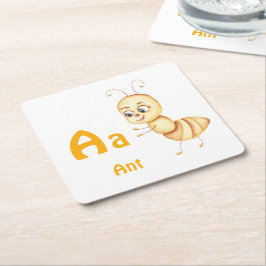 Ant personalisieren ABC: Buchstabe A - Ihren Namen Rechteckiger Pappuntersetzer