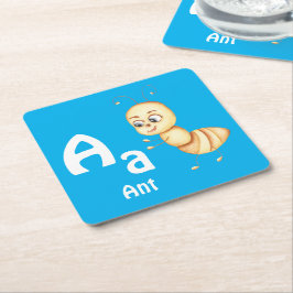 Ant personalisieren ABC: Buchstabe A - Ihren Namen Rechteckiger Pappuntersetzer