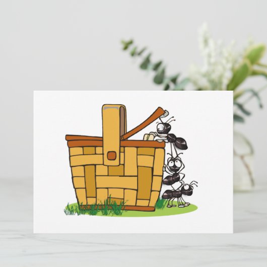 Ant Picnic Einladung (Stehend Vorderseite)