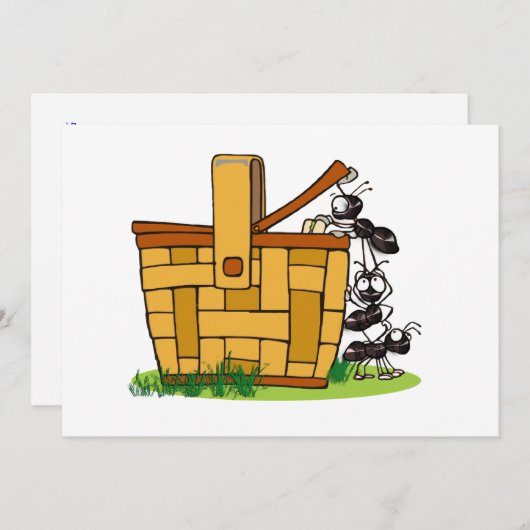 Ant Picnic Einladung (Vorne/Hinten)