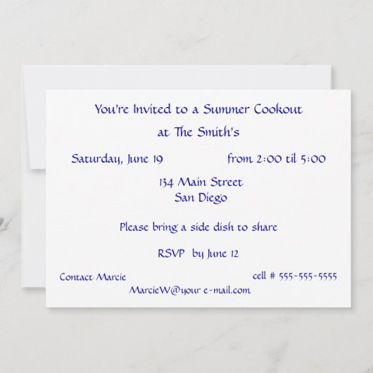 Ant Picnic Einladung (Rückseite)