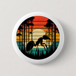 Ant Retro Sunset Vintage Ant Insekten Liebe Button