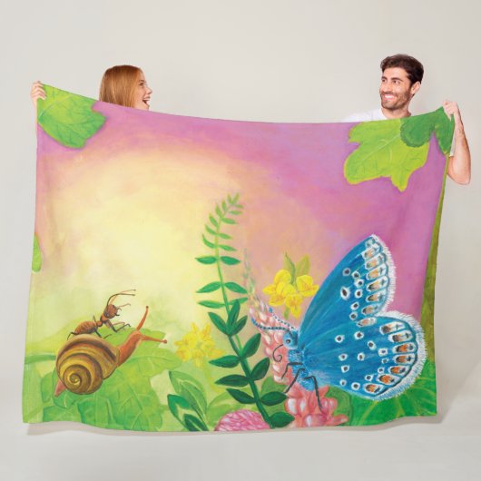 Ant, Schnecke und Chapman-Blauer Schmetterling Fleecedecke (Beispiel)