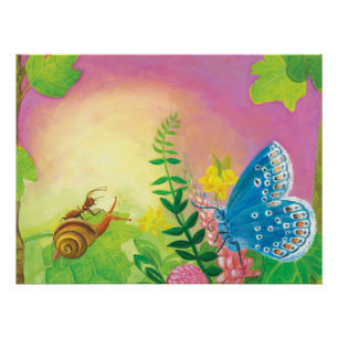 Ant, Schnecke und Chapman-Blauer Schmetterling Poster
