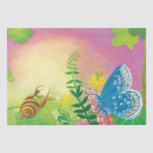 Ant, Schnecke und Chapman-Blauer Schmetterling Seidenpapier