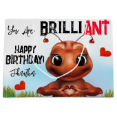 Ant Sign Language Happy Birthday Große Geschenktüte (Vorderseite)