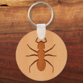 Ant-Silhouette in Holzdesign graviert Schlüsselanhänger (Vorderseite)