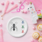 Ant Silhouetten Insekten Schwarz Blau Grün und Rot Pappteller (Party)