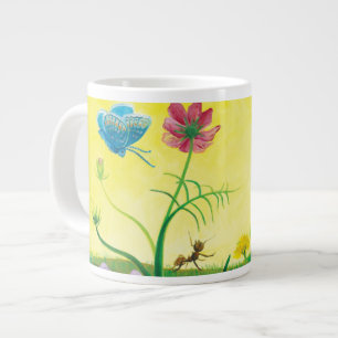 Ant und Schmetterling auf der Wiese der Wildblume Jumbo-Tasse