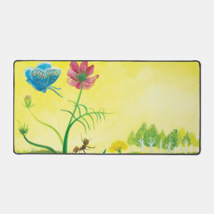 Ant und Schmetterling auf der Wildblume Wiese Schreibtischunterlage