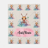Ant Watercolor Pattern Fleecedecke (Vorderseite)