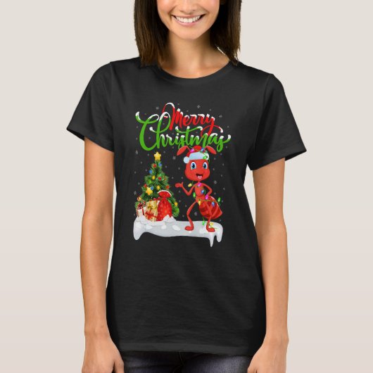 Ant Xmas Decorations Santa Ant Christmas T-Shirt (Vorderseite)