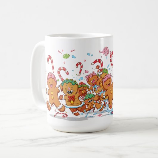 anta and Gingerbread Dance Christmas Mug Kaffeetasse (Vorderseite Links)