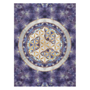 Antahkarana in Blume des Lebens - Amethyst und Per Tischdecke