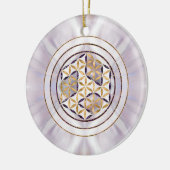 Antahkarana in Blume des Lebens - Perle und Amethy Keramik Ornament (Links)