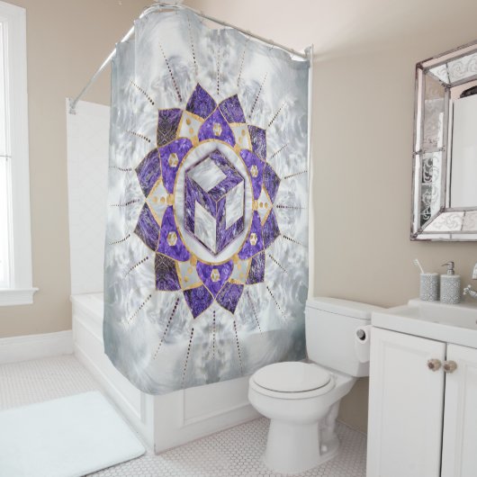 Antahkarana in Lotus Mandala- Amethyst und Pearl Duschvorhang (Beispiel)