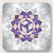 Antahkarana in Lotus Mandala- Amethyst und Pearl Getränkeuntersetzer (Vorderseite)