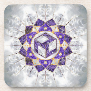 Antahkarana in Lotus Mandala- Amethyst und Pearl Getränkeuntersetzer
