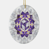 Antahkarana in Lotus Mandala- Amethyst und Pearl Keramik Ornament (Rechts)
