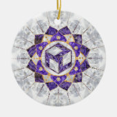 Antahkarana in Lotus Mandala- Amethyst und Pearl Keramik Ornament (Vorne)