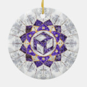 Antahkarana in Lotus Mandala- Amethyst und Pearl Keramik Ornament (Hinten)