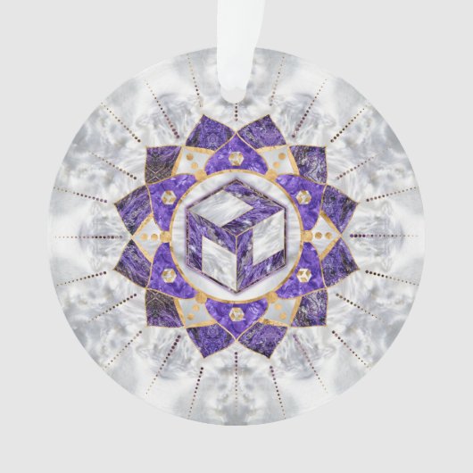 Antahkarana in Lotus Mandala- Amethyst und Pearl Ornament (Vorderseite)